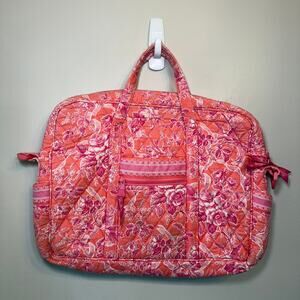Vera Bradley Hope Toile Floral Print Laptop Messenger Bag Travel Tote